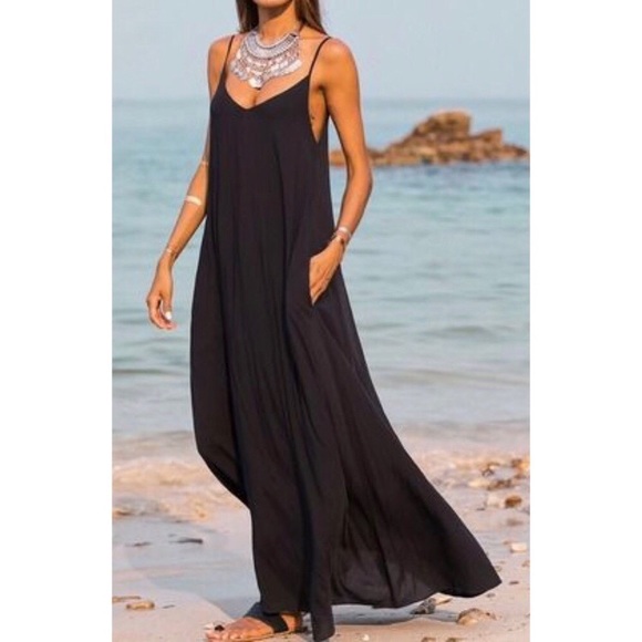 cocoon maxi dress with pockets